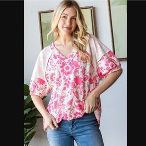 Hemish USA Pink Floral Top
